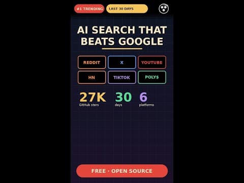27K Stars in 30 Days — AI Search That Beats Google (last30days-skill) #Shorts