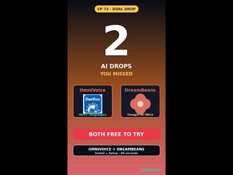 OmniVoice + DreamBeans — Free ElevenLabs Clone + Google’s AI Story Brewer #Shorts