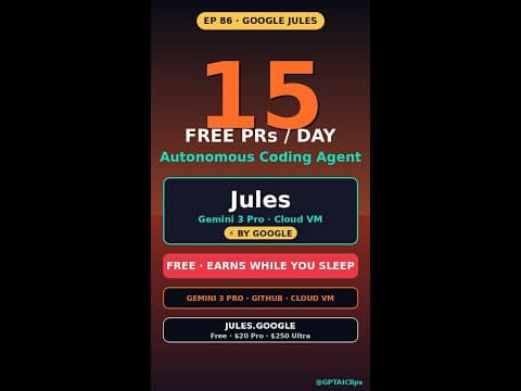 Google Jules: 15 Free PRs a Day — Autonomous Coding Agent on Gemini 3 Pro #Shorts